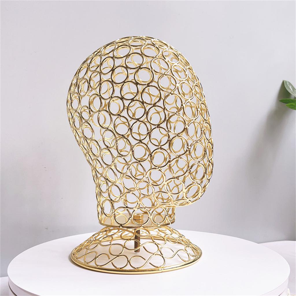 Metal Mannequin Head Wig Stand Headdress Display Stand Iron Texture Suitable for Displaying Wigs Hats Caps and Headdress