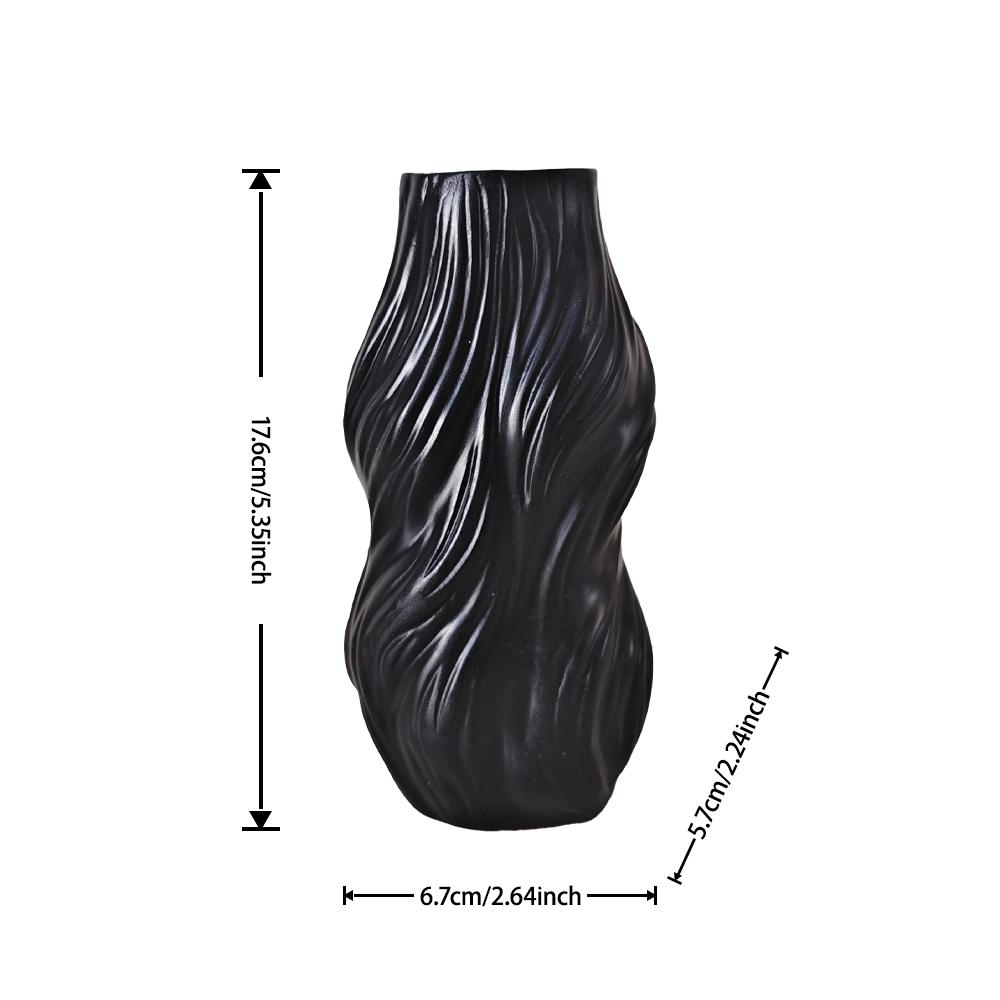 1 Piece of Modern Twisted Vase Ornament, Available in Black/White/Gold, Living Room Tabletop Art Flower Arrangement Vessel, Creative Home Decor A