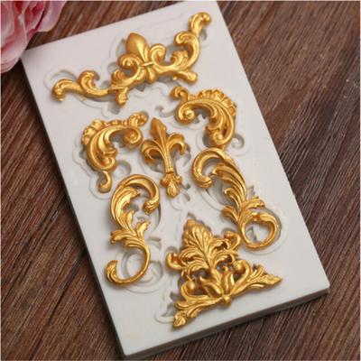 Stampo per fondente con cornice per specchio 3D in silicone, per decorare torte, cioccolato