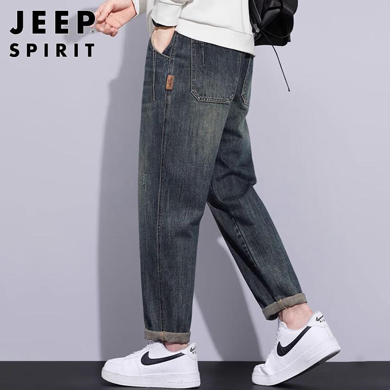 JEEP SPIRIT Men's American Retro Tapered Jeans