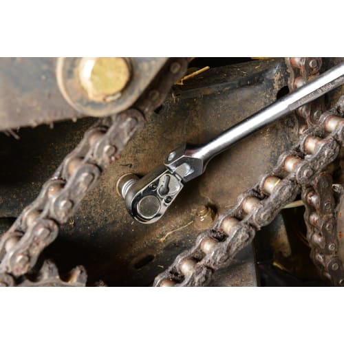 Hazet 916GL Ratchet Handle, Flex Ratchet, Swivel Ratchet, 1/2-Inch, 32-Tooth Gear, 180-Degree Swivel Mechanism, Long Length 511mm, for Working In Tigh