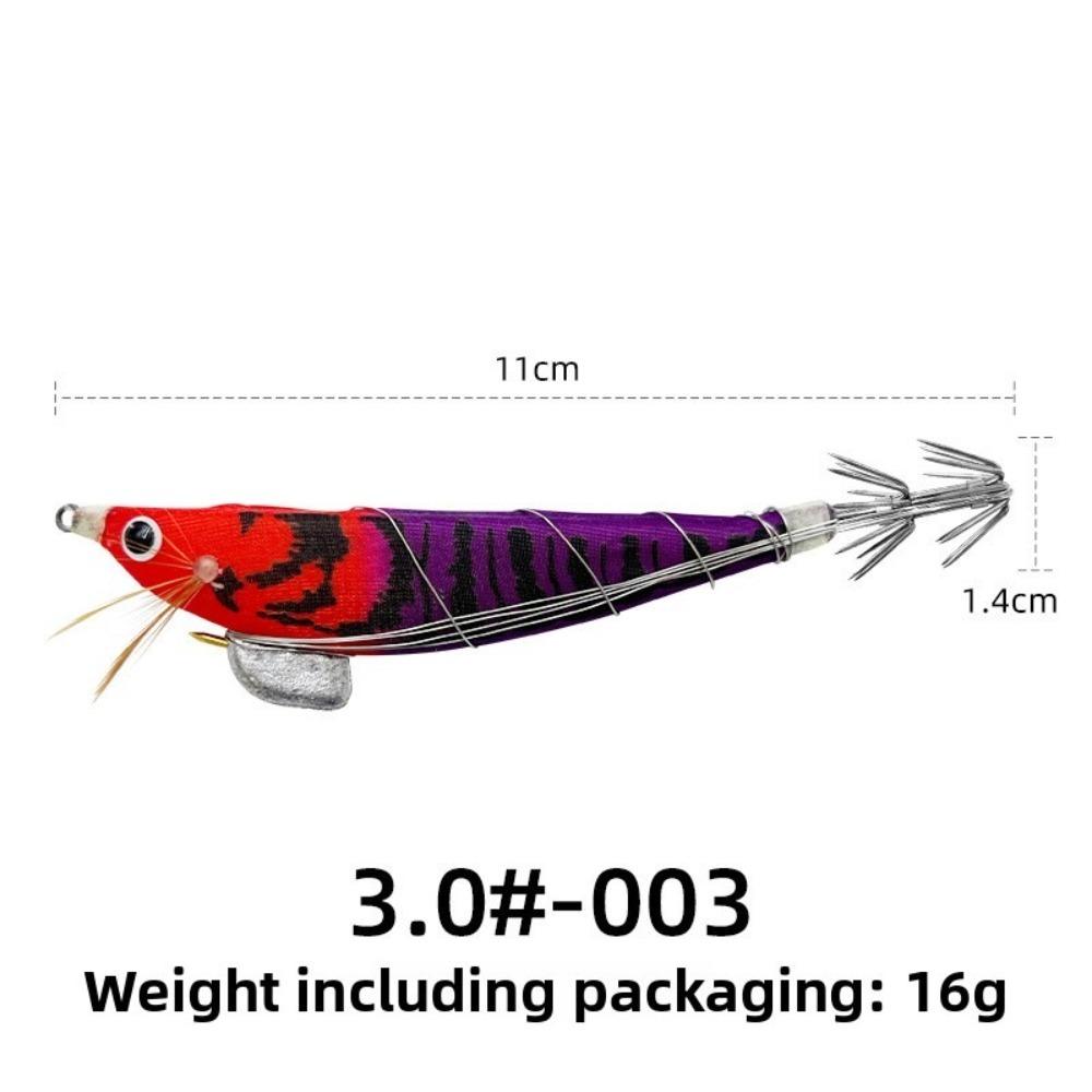 

11cm Length Luminous Fishing Lure Cuttlefish Shape 3.0# Hook Steel Wire Hook Saltwater Resistant Luminous Material Hard Bait