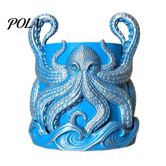 3D Printed Octopus Planter Planter, Artistic Coastal Plant Pot, Decorative Indoor Outdoor Container for Cactus, Succulents, Unique Desk Accessory Sun