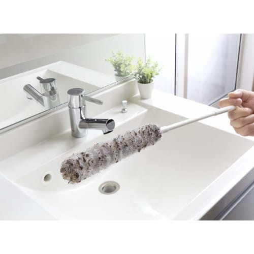 Sanko Drain Brush, Antibacterial, for Washrooms, Pipes, and Crevices, Special Fiber Removes Dirt with Just Water, Surprise Fresh, Gray, Made in Japan,