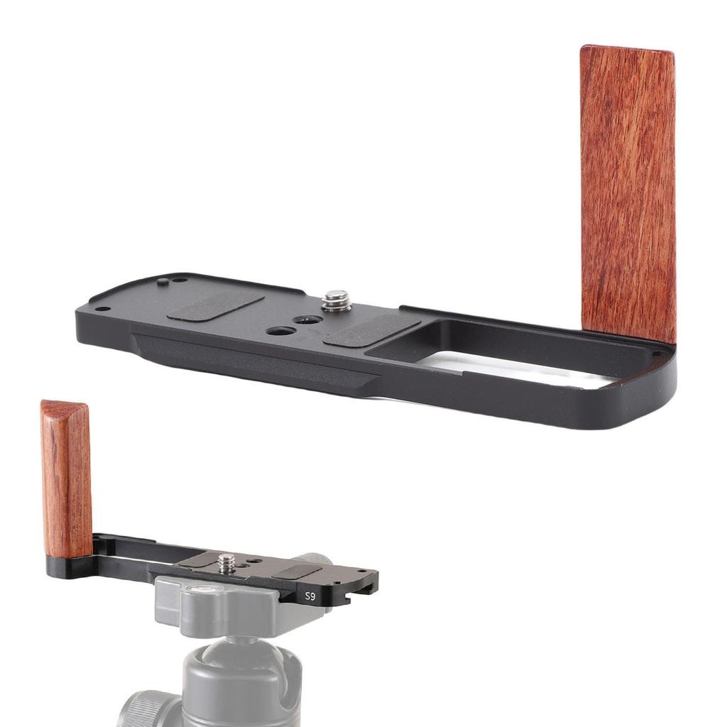 L Shape Grip Fit for S9 Camera Wood Aluminum Alloy L Shape Handgrip with QR Plate 1Celsius4 Inch Screw Hole
