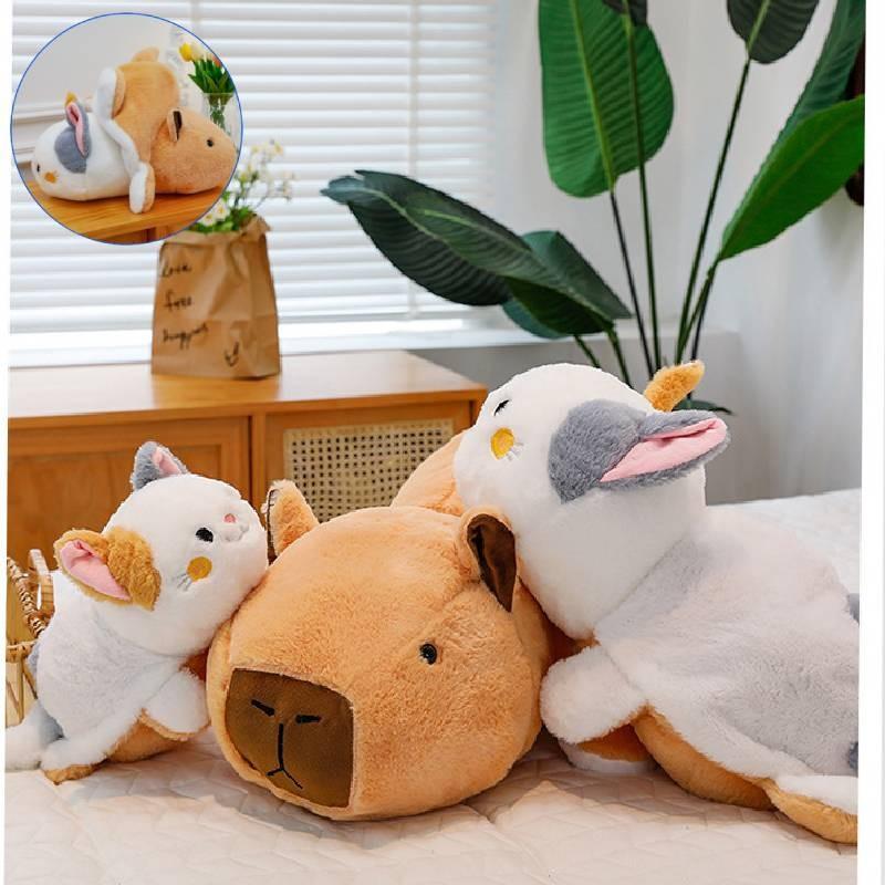 Charming Brown Capybara Plush Doll Cat Transformation Soft Toy For Kids Gift