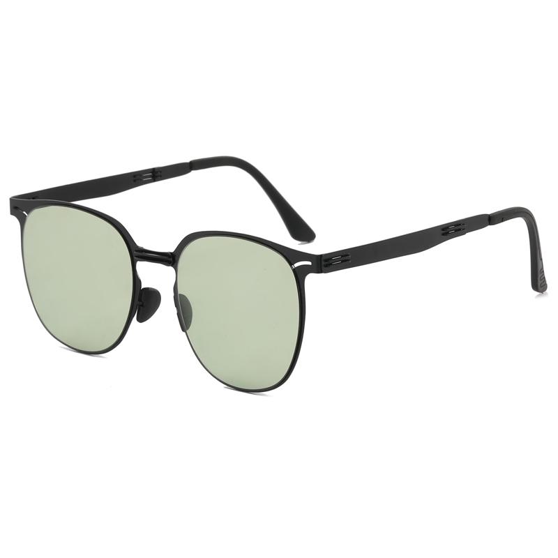 BY8105 Foldable Metal Square Frame Sunglasses for Women Retro Korean Style with European and American Driving Trend