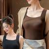 Wide Strap Camis Women Solid Color U Neck Crop Tops Fashion Padded Tube Top Female Sleeveless Camisole