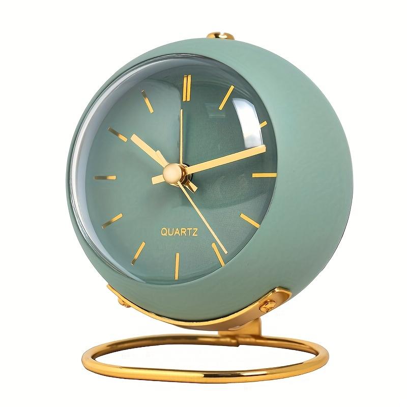 

New Simple Alarm Clock Desktop Bedside Student Electronic Table Clock Mute Night Light Pointer Clock (without Battery) зелений