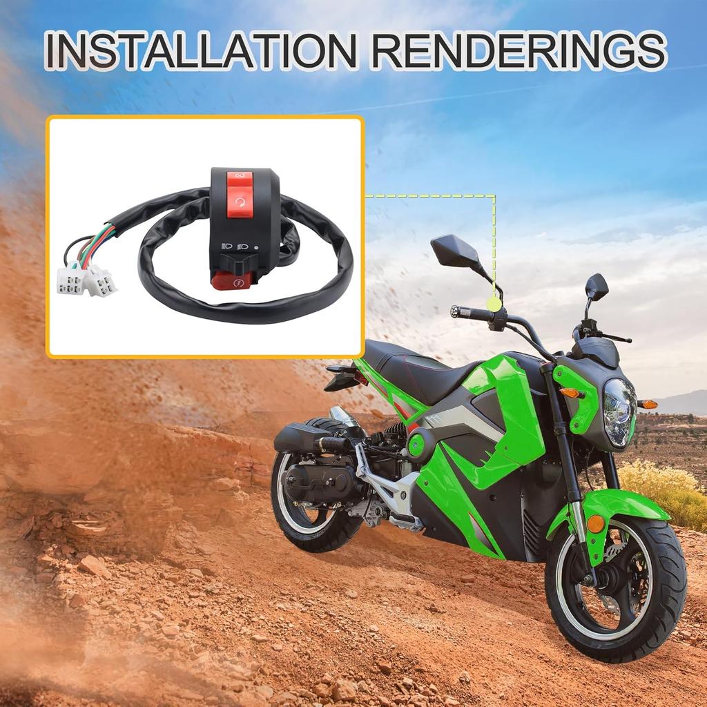 GOOFIT 5+4 Pin 9 Wire 3 Function Left Starter Kill Light Switch Assembly Replacement For 50Cc 70Cc 90Cc 110 Cc 125Cc 150Cc ATVs Quad Motorcycles Bike
