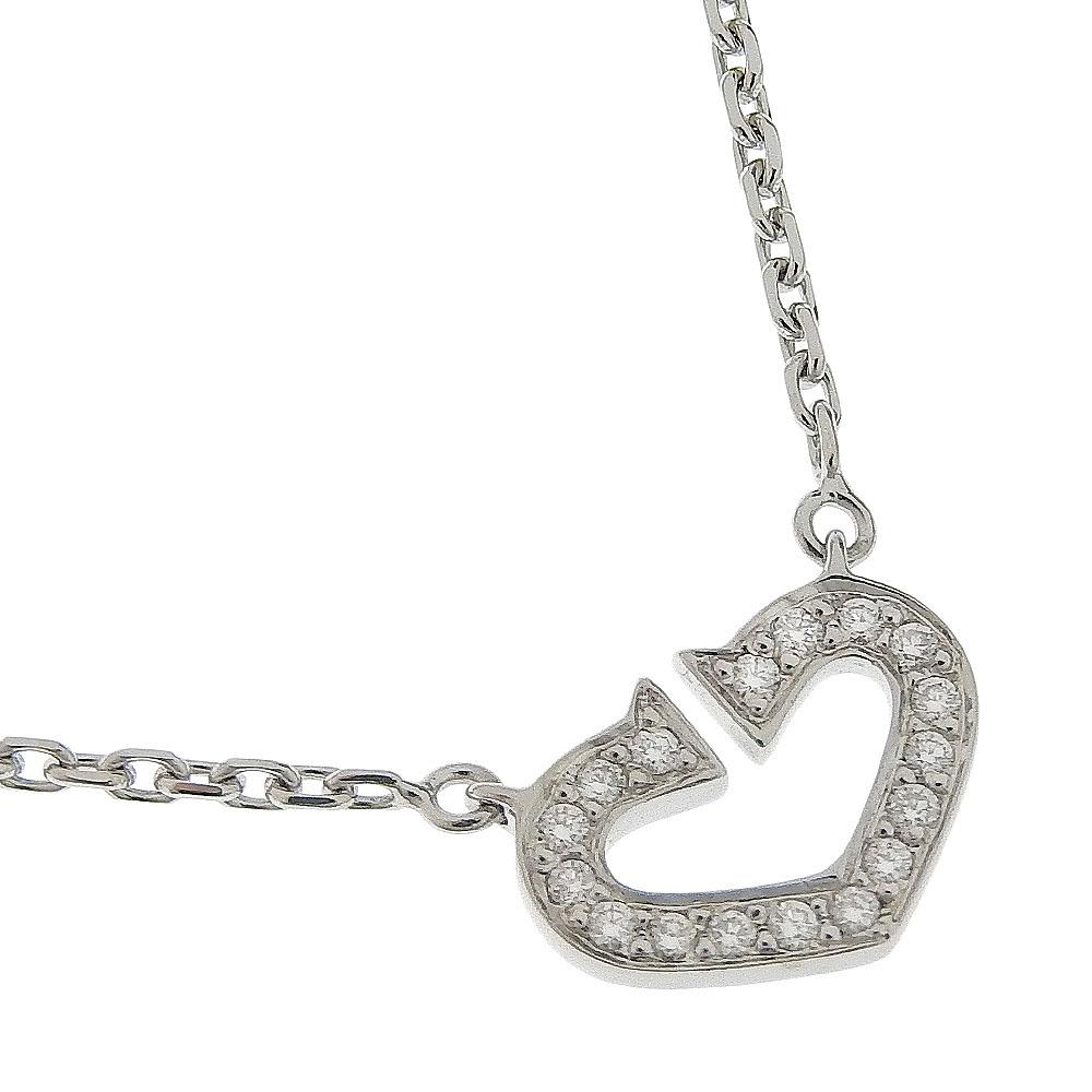 

CARTIER C heart Necklace B7008300 K18 white gold/diamond heart 5.4g Women Used