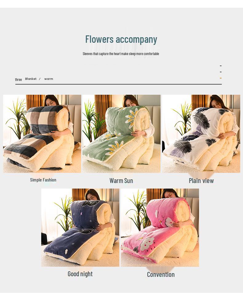 Free Shipping: Popular Lambswool Flannel Winter Quilt - Thick, Warm Bedding for Students (Single/Double Size)