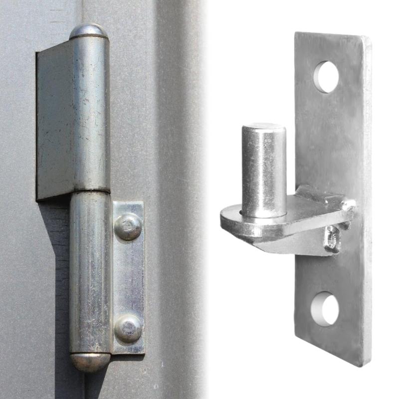Confezione da 2 Cerniere per Cancello in Rete Metallica da Esterno Design Portatili Robusti da Montare a Parete Realizzate in Acciaio Inossidabile con Perni