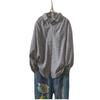 Women's Small Floral Cotton Linen Long Sleeve Shirt - Artistic Casual Spring/Autumn Outerwear