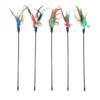 Colorful Feather Bell Cat Teaser Stick - Elastic, Thickened Rod with Shaking Sound