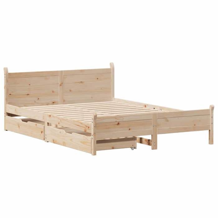 VidaXL Cadre de lit sans matelas 120x200 cm bois de pin massif 3309773
