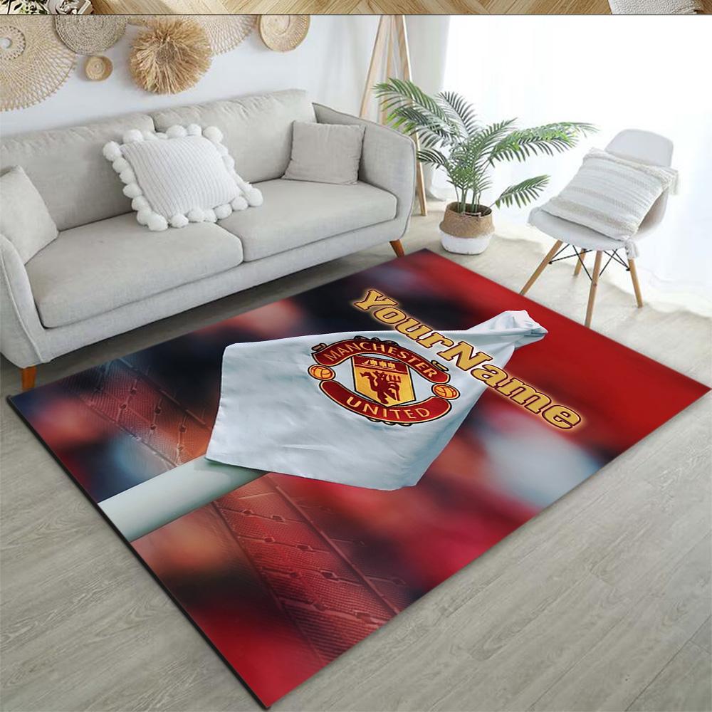 Manchester Customize Your Name Area Rug Design for Game Room Outdoor Balcony Dormitory Antislip Carpet Anime Office Decor