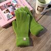 1 Pair Five Finger Knitting Gloves Wool Knitting Cycling Driving Gloves Full Finger Mittens  Autumn