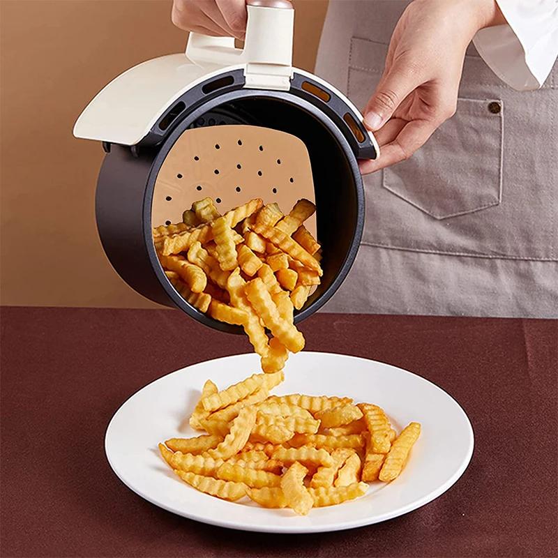 100Pcs Upgraded Air Fryer Parchment Paper Air Fryer Disposable Paper Liner Square Perforated Parchment Papers Kitchen Tools