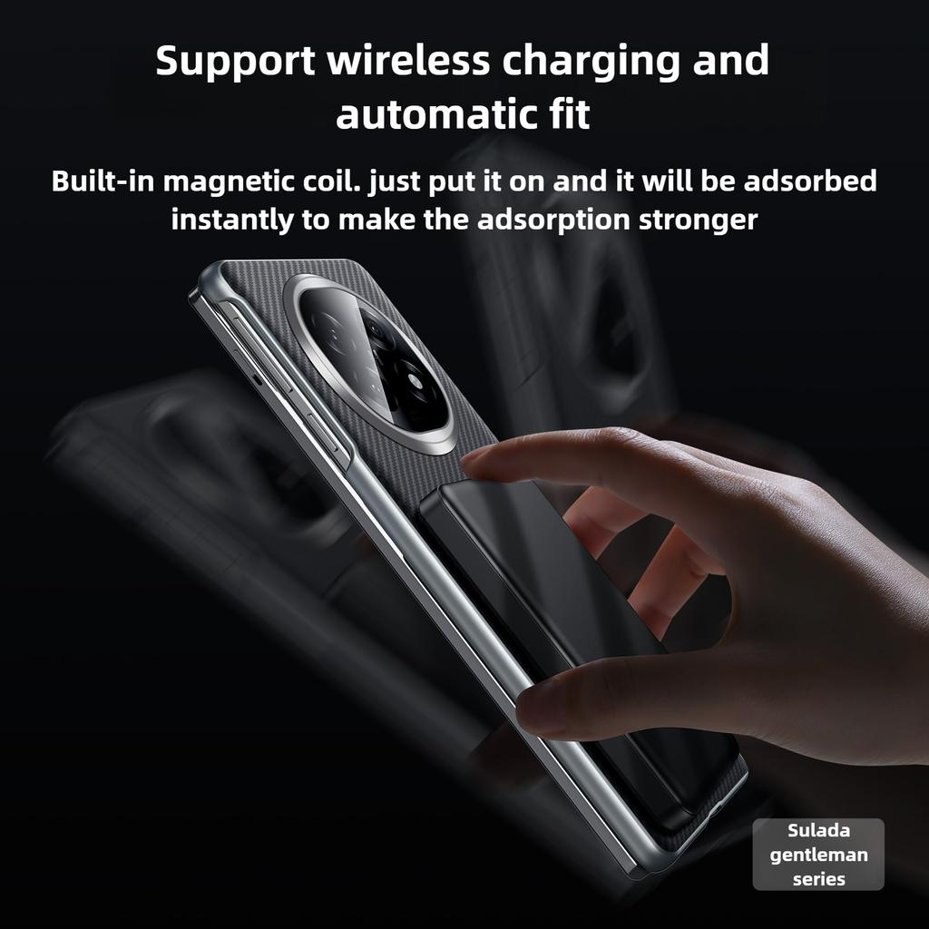 For OPPO Find N5 Magsafe Case Luxury Classic Skin Friendly Frosted Folding Hinge Leather Magnetic Cover Shockproof Accessories