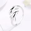 S925 Sterling Silver Double Dolphin Adjustable Open Ring for Women - Cute Japanese Korean Animal Design