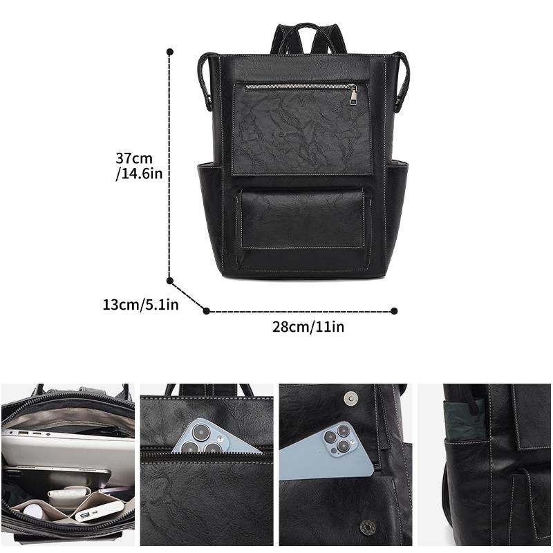 Damen Rucksack aus weichem Leder mit großem Fassungsvermögen, Business-Reisetasche