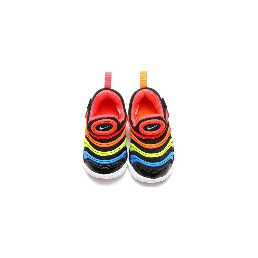 Nike Dynamo Free Comfortable Slip Resistant Cushioning Abrasion Resistant Low Top Toddler Shoes Black Red Blue 343938-018