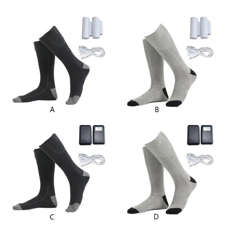 2200/4000mAh Winter Heated Socks Men Women Thermal Heating Foot Warmer Electric Stockings with 3 Levels Temperature