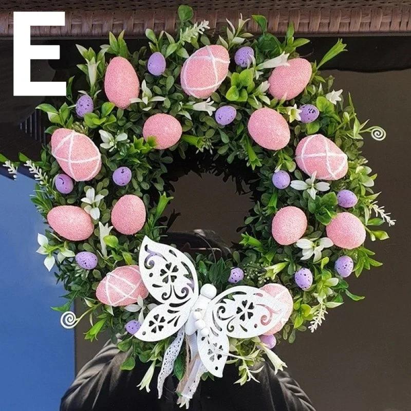 New Garland Door Hanging Decoration Spring Bunny Egg Butterfly Garland Home Garden Easter Party Decoration Garland
