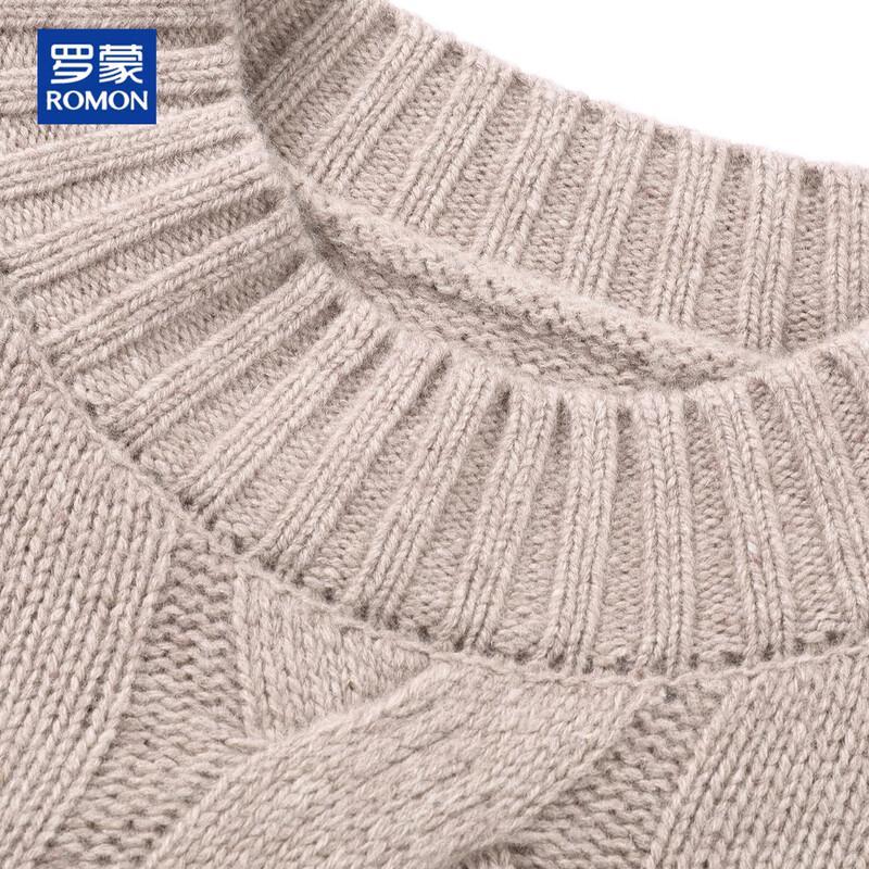 ROMON Men's 100% Pure Wool Thickened High-Neck Knit Sweater