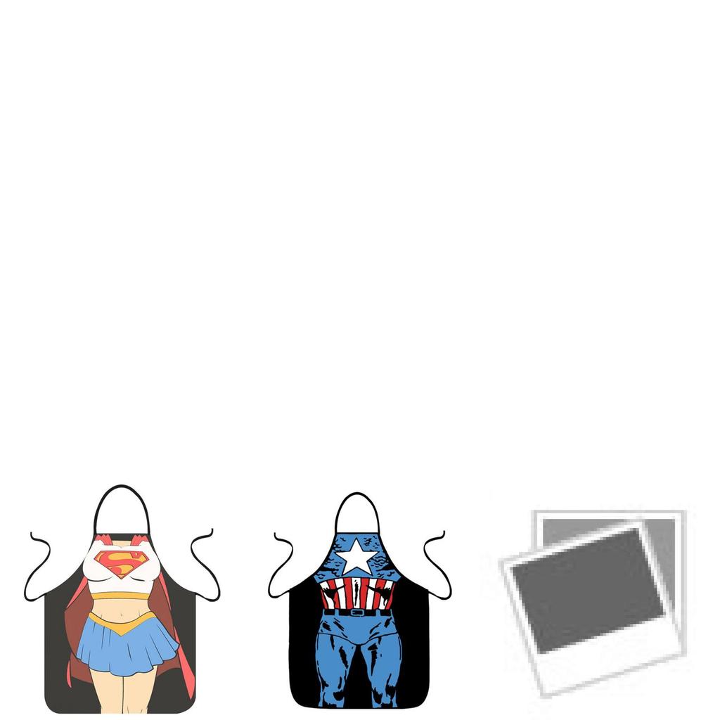 Kitchen Women Men Bib Aprons Comic Superhero Costume Apron Gift Funny