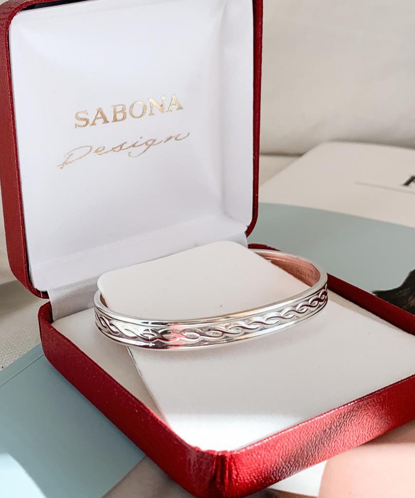 Sabona London S5 Silver-Plated Tudor Copper Bangle