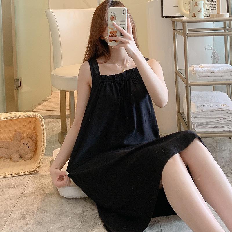 Cotton and Silk Pajamas Women's Suspenders Summer Pajamas Women's Cool and Cute Girls Are Sweet and Can Be Worn Outside Students' Summer Cotton 