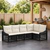 Garden Sofa Set 5 pcs. Black Poly Rattan