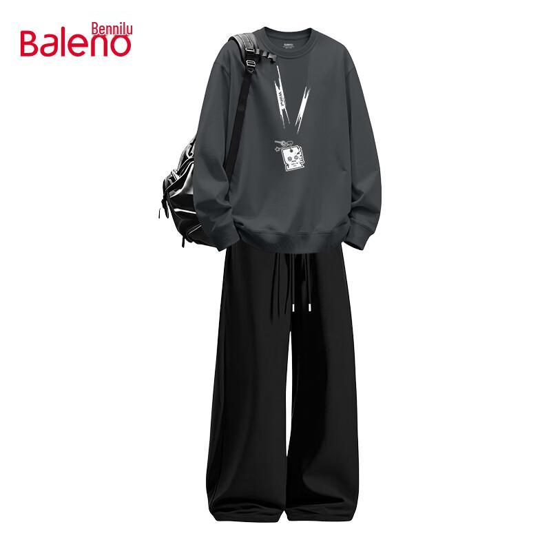 Baleno Men's Oversized Cotton-Blend Sweatshirt and Trousers Set