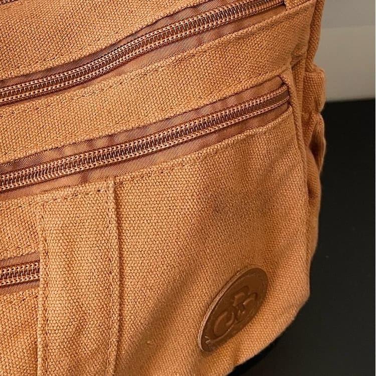 Washed Canvas Multi-zipper Messenger Bag Women's Shoulder Bag