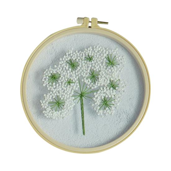 1 Set Starter Stitch Kit Adorable Wide Application Cotton Flax Floral Plant Pattern Beginner Embroidery Kit for Gift