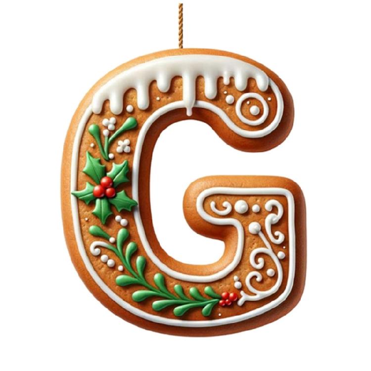 Child Safe Acrylic Christmas Letter Ornament Gingerbreads Homes Decors For Car Homes Decoration Holiday Party Accessory