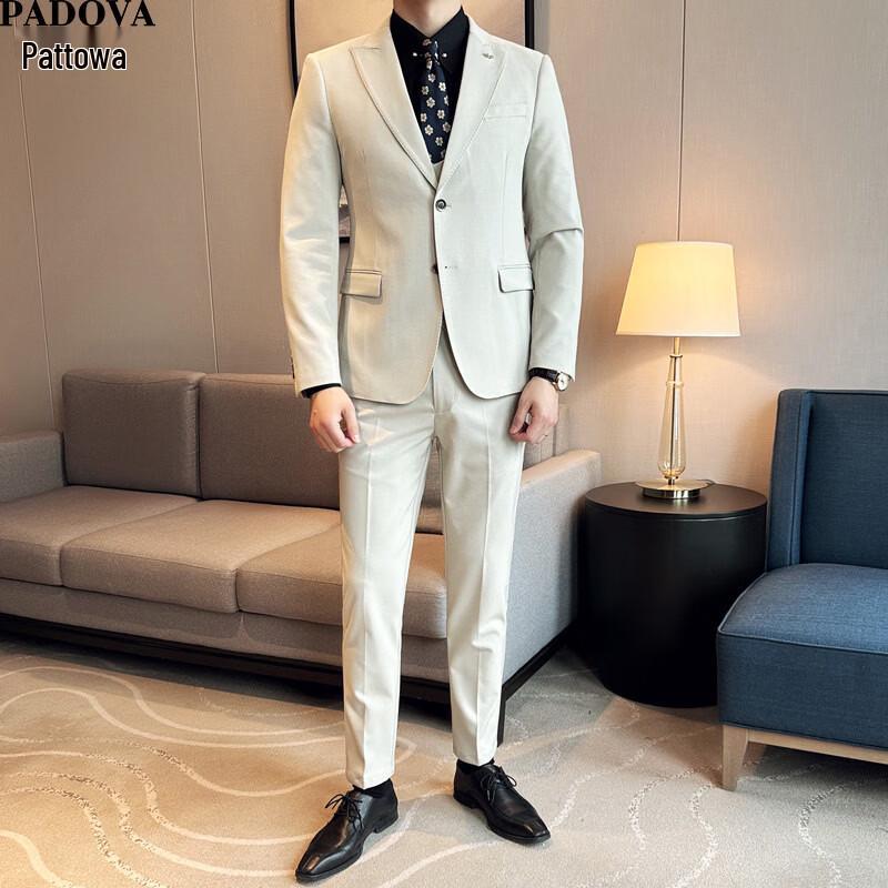 Patuowa Men s British Style Slim Fit 3-Piece Suit Set 38