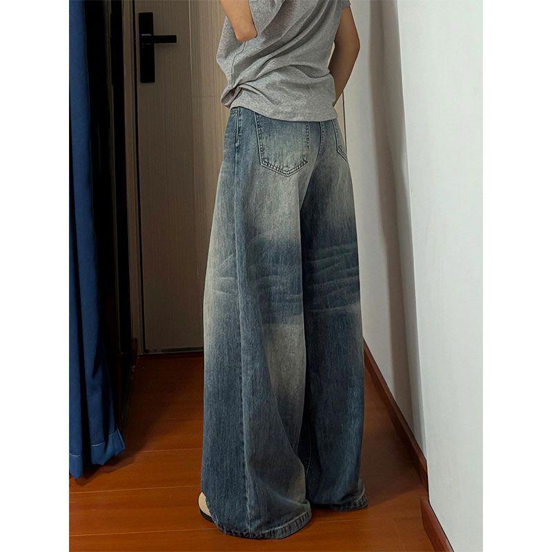 Women s Retro Wide-Leg High-Waisted Slimming Jeans Medium