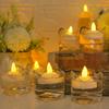 12-48pcs LED Floating Candles Flameless Flickering Tea Lights Candles for Bathtub Swimming Pool Vase Valentine Christmas Decor