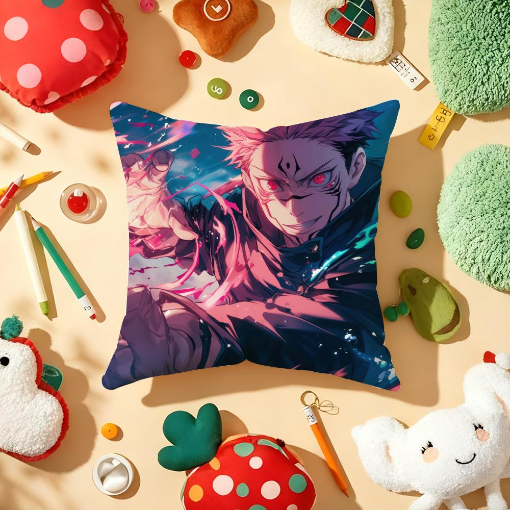 JJujutsu Kaisen Ryomen SukunaS Cushion Cover Plush Fabric Soft DoubleSided Printed Sofa Warm Winter Home Gift Pillow Cover