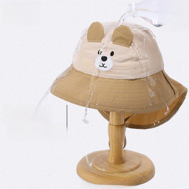 Kids Cute Cartoon Cap With Large Brim And Neck Guard For Sunny Days