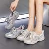 Fashion Women's Platform Sneakers 2025 Summer Breathable Mesh Hollow Non Slip Running Shoes Comfortable Fashion Cross Tied Casual Shoes