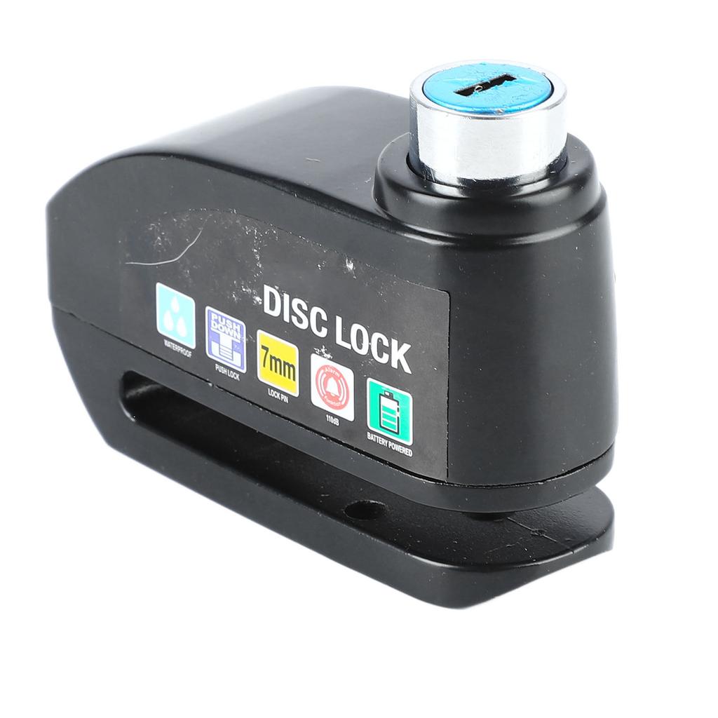 Bicycle Alarm Disc Lock Security Alarm Disc Brake Lock Riding Equipment for Mountain Bike Electric Vehicles Black
