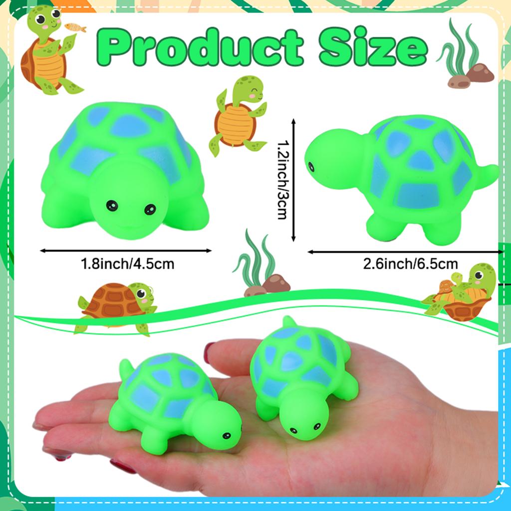 50 Pcs Mini Rubber Turtle Baby Bath Toy Turtle Statue Sea Turtle Miniature Figurines Tiny Turtle Screaming Sound Rubber Turtle,