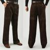 Men's Thick Corduroy Casual Pants Men's Corduroy High Waist Loose Thick Trousers