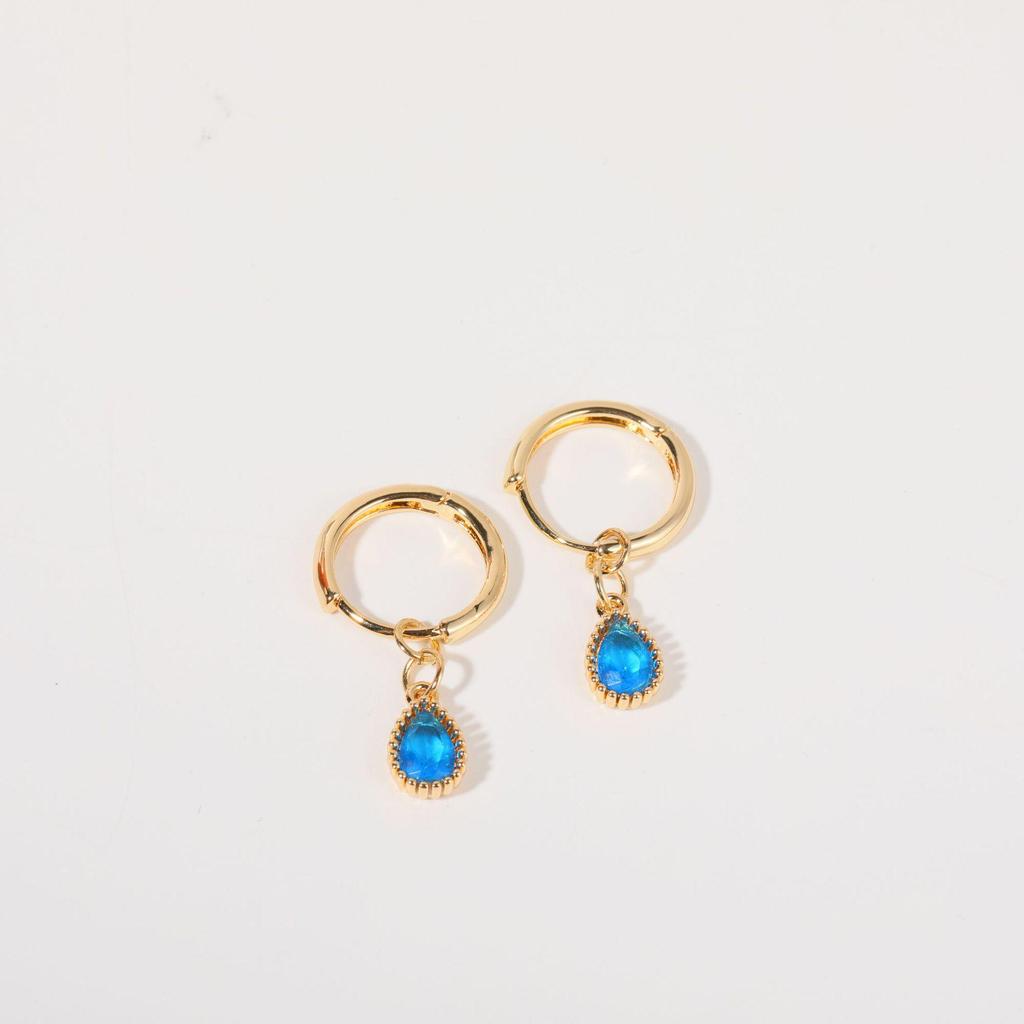 Elegant Zodiac Stone Water Drop Dangle Earrings for Women