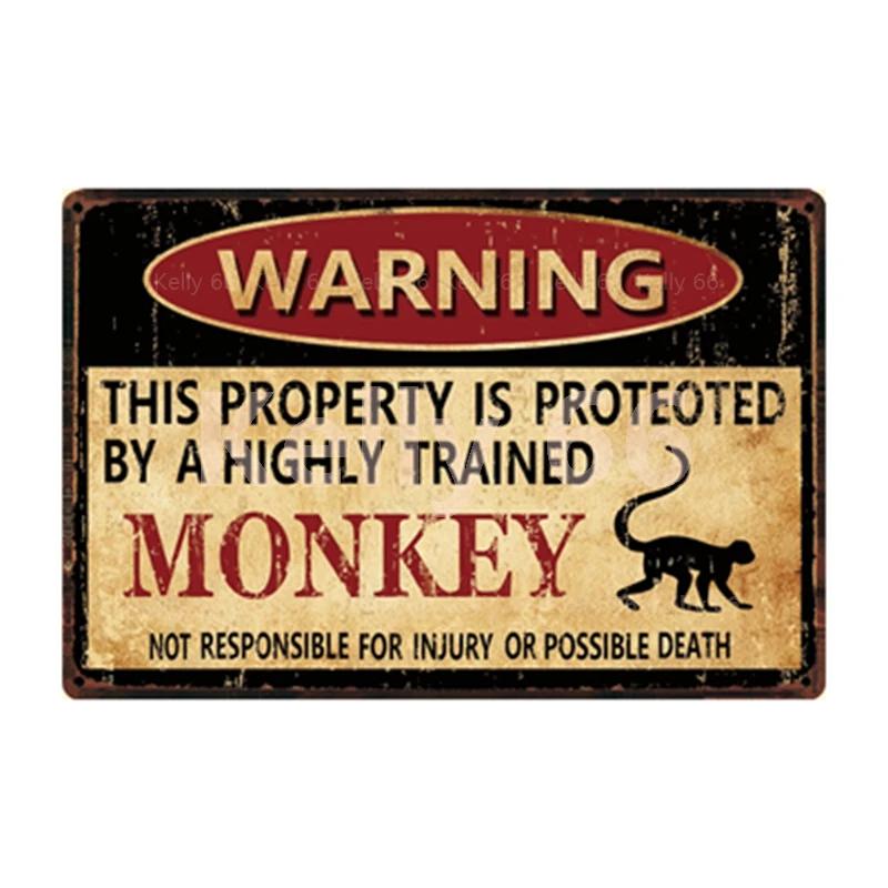 [ Kelly66 ] Warning Koala Rabbit Snake Chickens Elephant Bear Metal Sign Home Decor Bar Wall Art Painting 20*30 CM Size Dy151