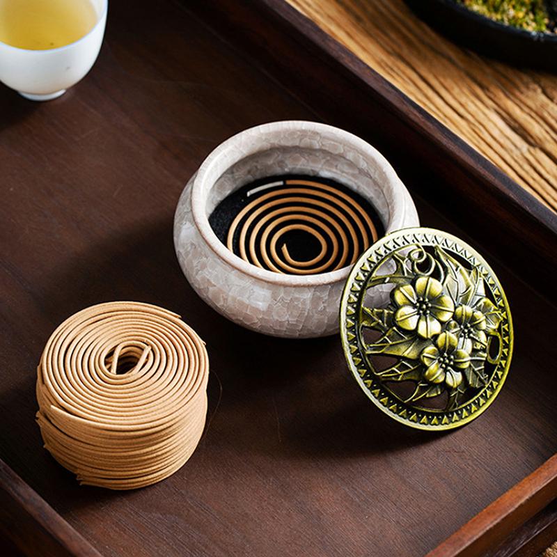 1 Stück Mode Glückliche Heimdekoration für Räucherstäbchen Keramik Räuchergefäß mit Deckel Räuchersitz Innen Haushalt